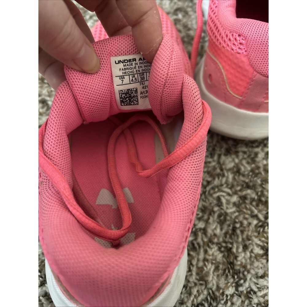 Under Armour Womans Size 7 Surge 3 Tennis Shoes Hot Pink New B18 - Picture 6 of 8